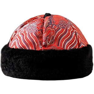 儿童帽子瓜皮帽季中国风宝宝婴儿喜庆新年唐装过年地主帽图纸样板