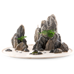 斧劈石 小石头假山盆景造景素材水族鱼缸装饰摆件微景观配石 原石