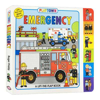Playtown Emergency 英文原版绘本 玩玩镇系列 紧急状况 紧急救援科普百科 儿童纸板翻翻书