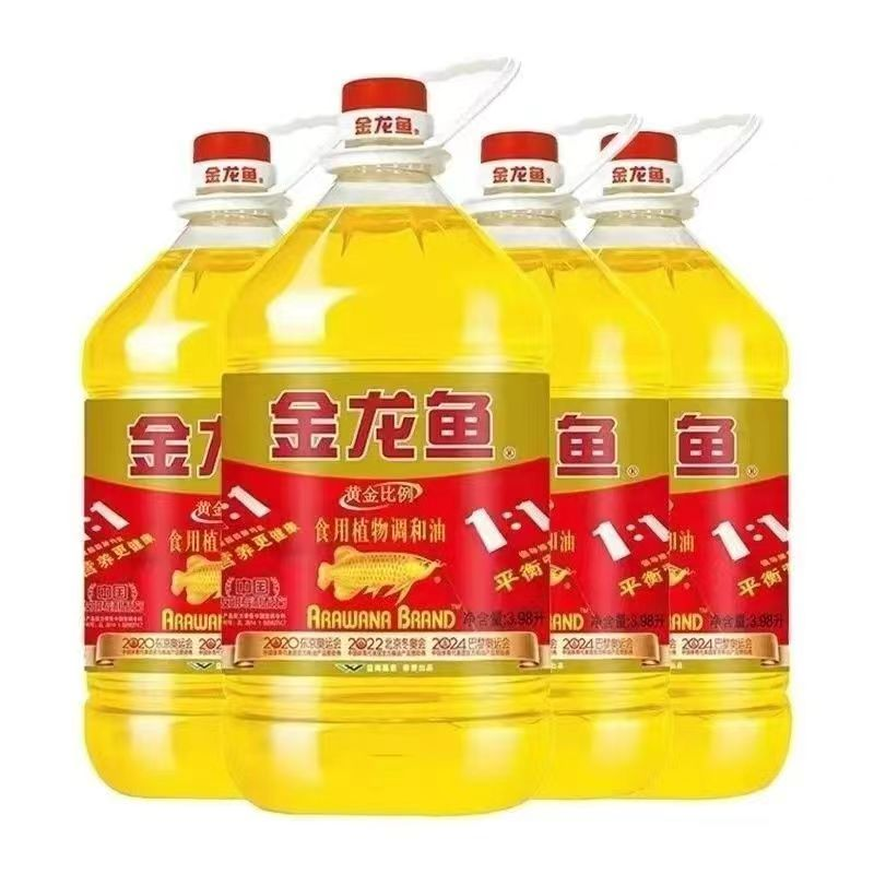 金龙鱼3.98L*4桶装黄金比例1:1:1调和油家庭餐饮食用油