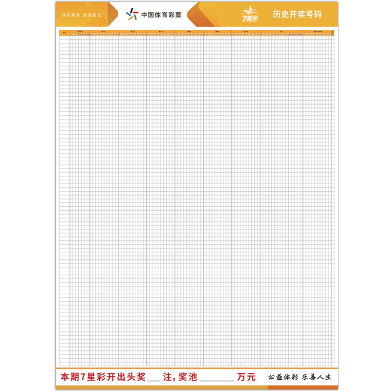 体育彩票新版7星彩走势图海报用品墙贴七星彩开奖号码挂图可擦写