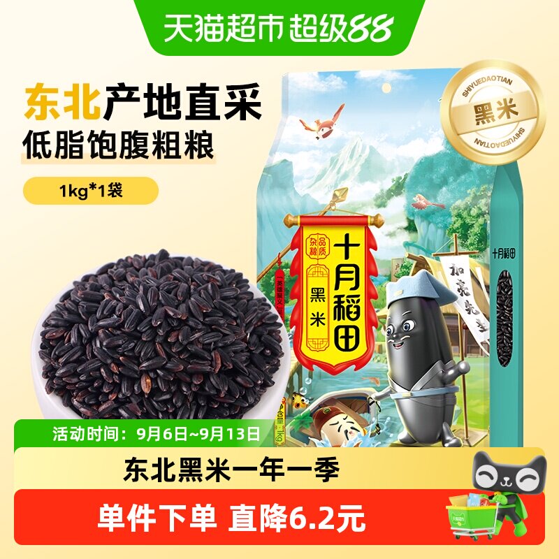 十月稻田黑米软糯香浓图片