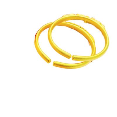 开口古法龙凤手镯镀金