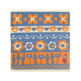 3条装 夕才儿美术馆 MOOMIN姆明花朵儿童小方巾 纯棉柔软擦手毛巾