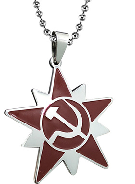 红色警戒项链男潮个性设计饰品挂件钛钢苏联盟军吊坠刻字生日礼物