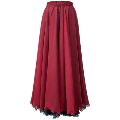 两面穿720度双层天丝大摆裙