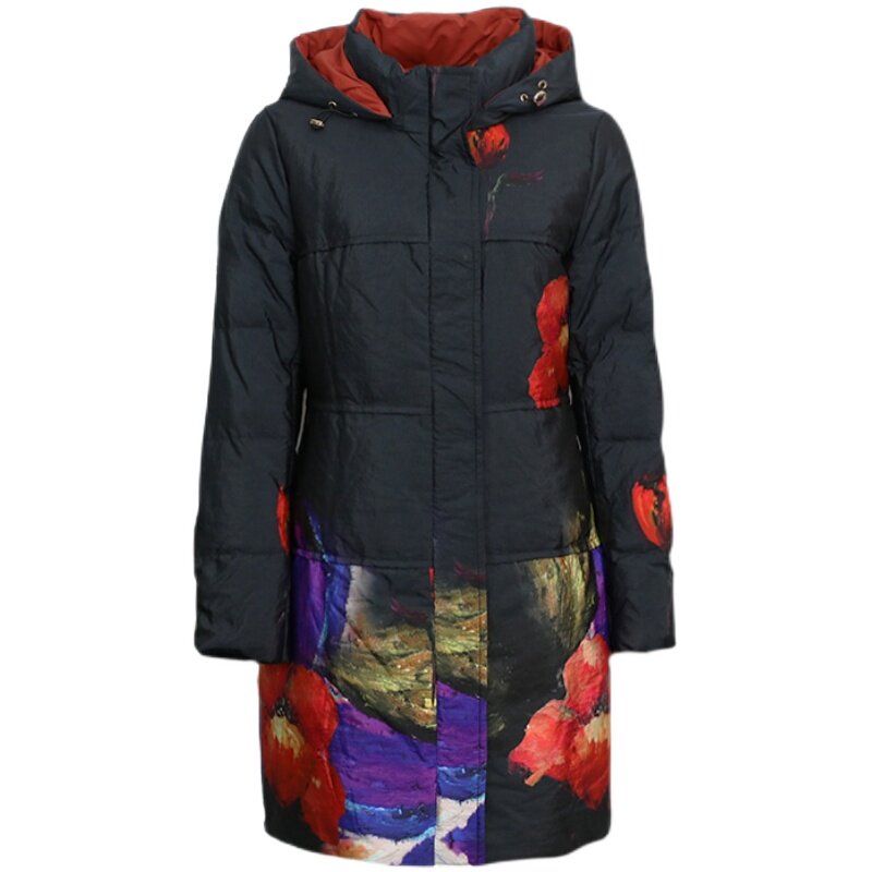 千瑶冬季中老年时尚保暖白鹅绒服