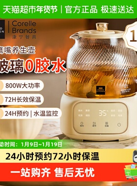 WORLD KITCHEN康宁养生壶玻璃壶体1L办公室煮茶花茶壶电热水壶