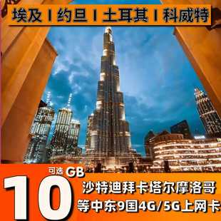 中东9国电话卡沙特阿联酋土耳其摩洛哥电话卡约旦卡塔尔旅游上网