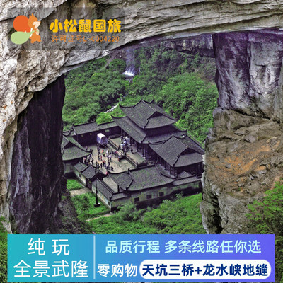 武隆二日游天坑三桥地缝芙蓉洞仙女山乌江画廊纯玩跟团游重庆旅游