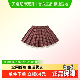 女童学院风百褶裙秋装 儿童公主裙女孩洋气宝宝半身裙春秋 2025新款
