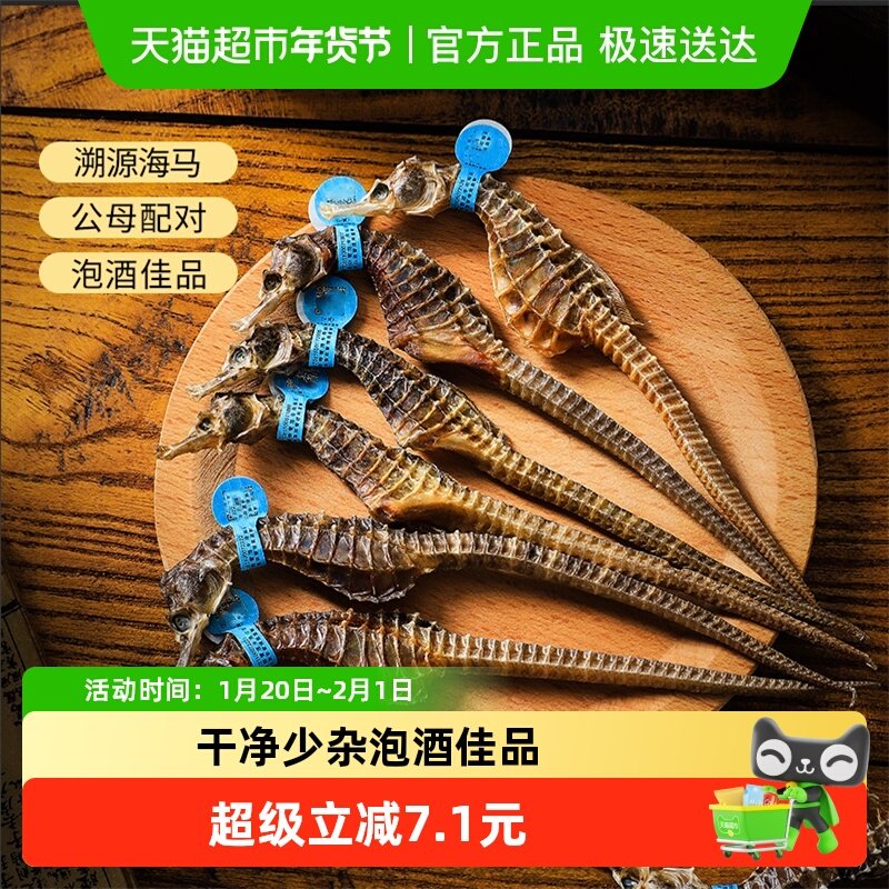 半山农海马一公一母配对非活物干货中药材泡酒煲汤搭田七儿童成长,传统滋补营养品,海马,淘宝优惠券,粉丝福利购,淘宝优惠卷
