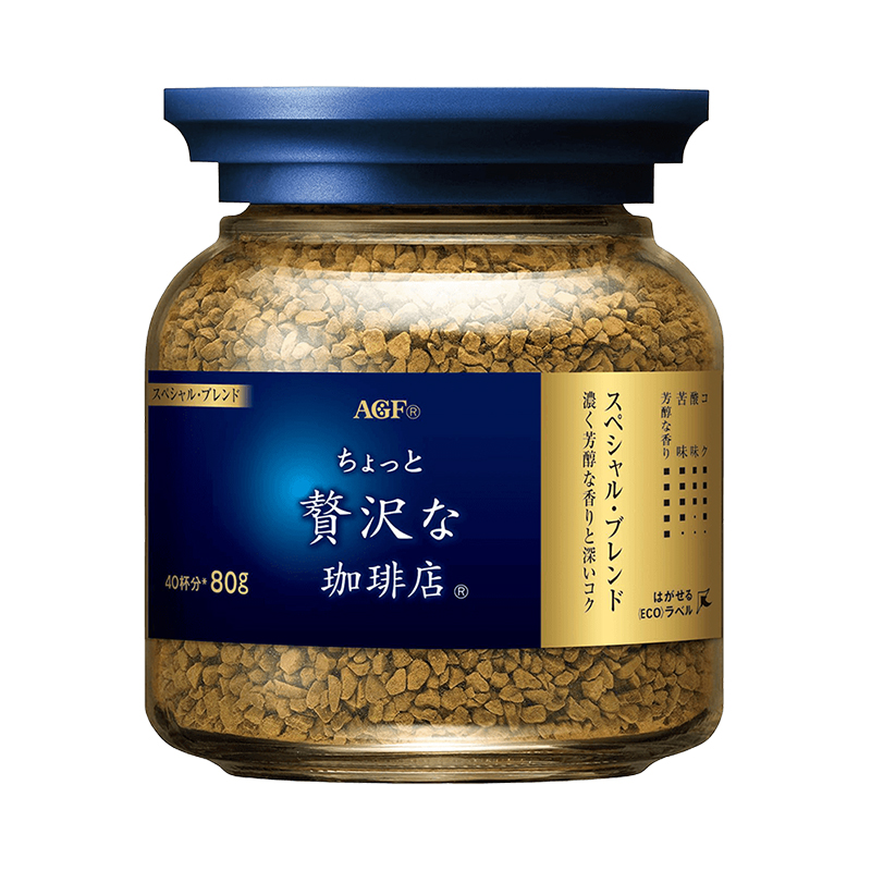 agf日本进口咖啡美式黑咖啡无蔗糖速溶冻干咖啡粉80g/瓶
