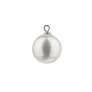 s925银天然珍珠吊坠单颗正圆镜面光海水马贝南洋金珠澳白贝珠耳坠