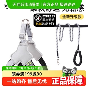 宠物遛狗绳中小型柴犬犬法斗柯基脖圈 柒哦狗狗牵引绳胸背带背心式