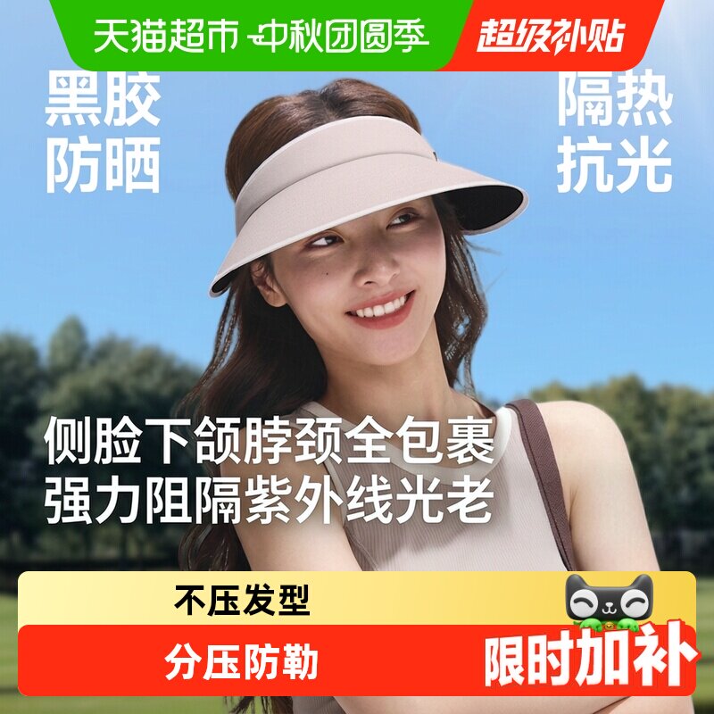 蕉下侧脸黑胶防晒帽户外时尚