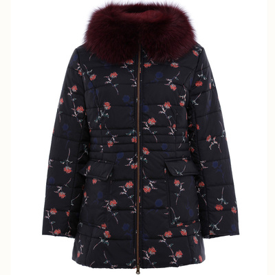 贝特如妈妈冬装外套yb狐狸毛领