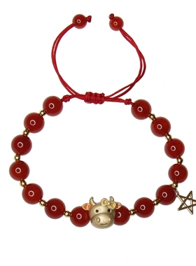蛇年本命年12生肖红玛瑙手链女红绳编织手串学生闺蜜星座幸运手绳