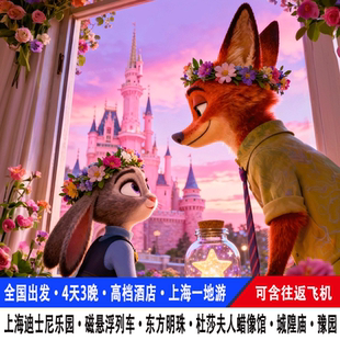 飞机上海迪士尼旅游4天3晚东方明珠磁悬浮杜莎夫人城隍庙豫园跟团