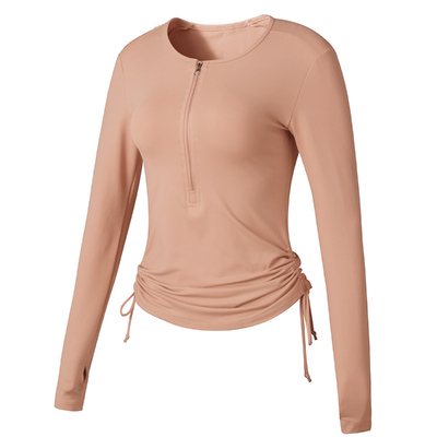 弹力半拉链显瘦运动T恤瑜伽服