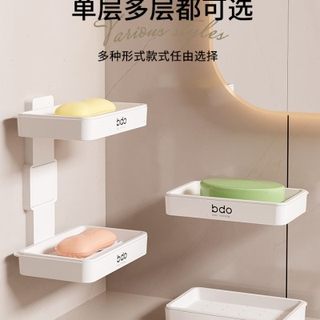 bdo皂盒壁挂式免打孔双层沥水皂盒卫生间香皂置物架家用肥皂盒