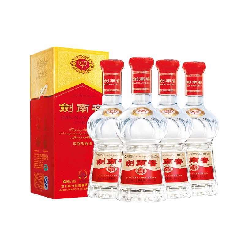 剑南春水晶剑52度500ml*4图片