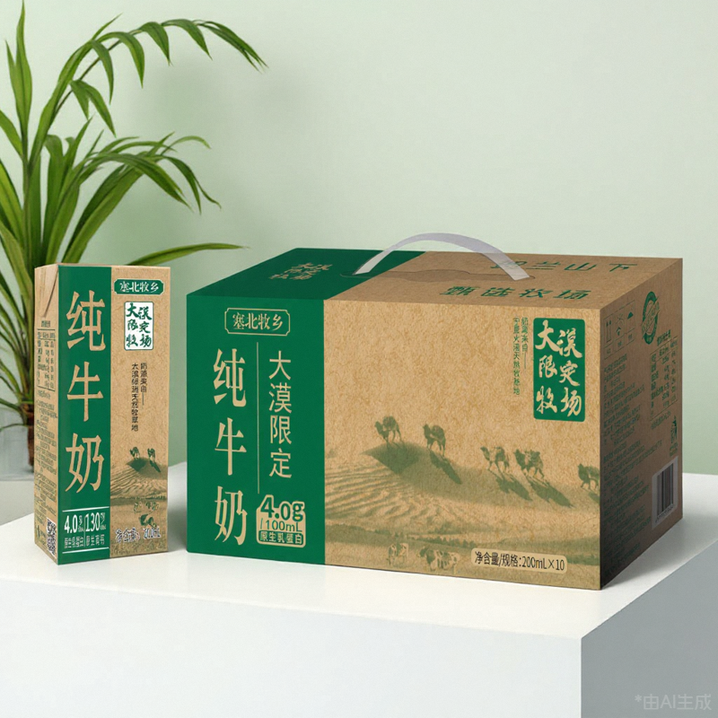 宁夏塞北牧乡纯牛奶4.0蛋白200mlx10盒x5箱营养早餐6月产