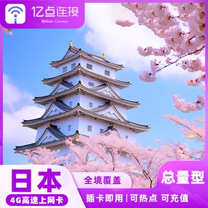 日本电话卡4G上网卡7/15/30天可选3G无限流量东京旅游手机sim卡