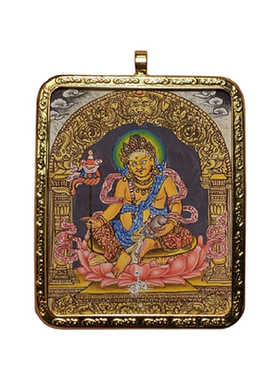 手绘微唐手绘镀金青海随身小唐卡