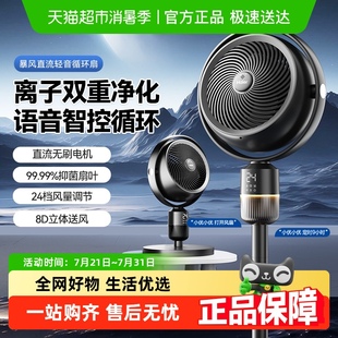 海爾空氣循環(huán)扇家用語音電風(fēng)扇等離子凈化落地扇立式 大風(fēng)力2025新