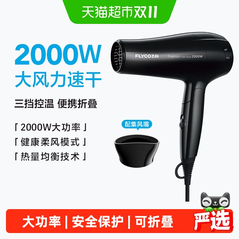 飞科2000W负离子速干电吹风机