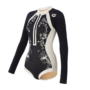 arena游泳衣25年新品 温泉性感连体三角泳衣 女士南法风情防晒修身