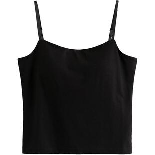 美背吊带背心女带胸垫文胸一体内搭一字肩平口内衣可外穿白色上衣