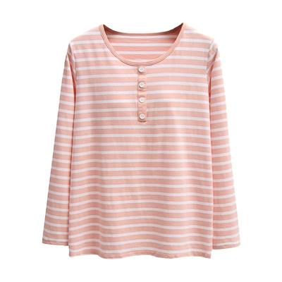 带胸垫长袖t恤女纯棉外穿宽松