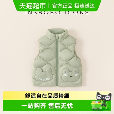 INSbobo卡通印花口袋羽绒马甲