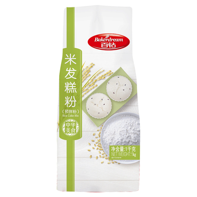 安琪百钻米发糕预拌粉1kg 商用家用快速蒸发糕专用粉白糕米糕模具