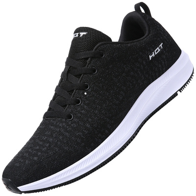 红蜻蜓飞织跑步休闲运动鞋男春秋