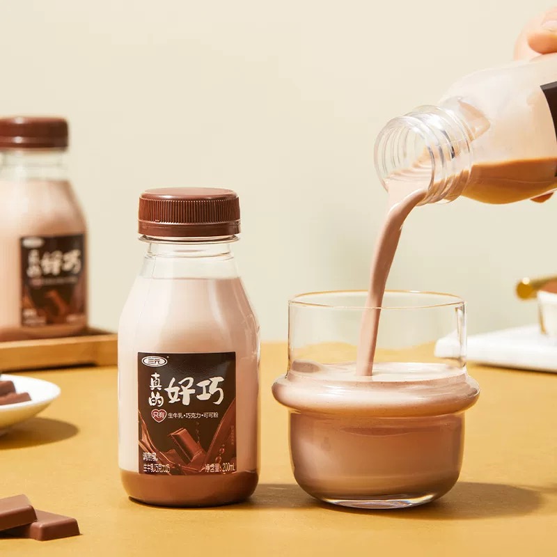 三元真的好巧生牛乳巧克力味低温牛奶调味乳200mL