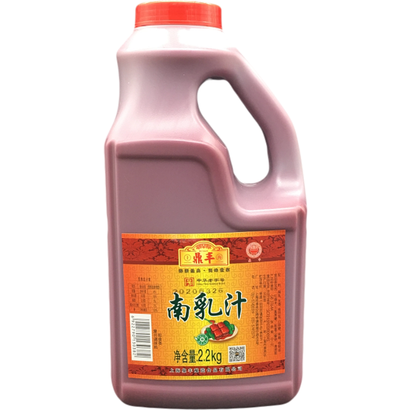 上海鼎丰南乳汁2.2kg一箱6瓶豆腐乳汁红烧东坡肉干菜扣肉饭店火锅
