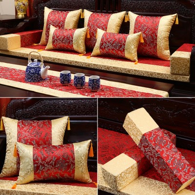 红木沙发坐垫中式棕垫实木家具罗汉床垫子五件套加厚海绵防滑定做