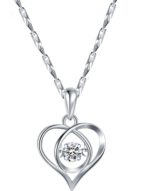 999银项链女跳动的心吊坠送女友