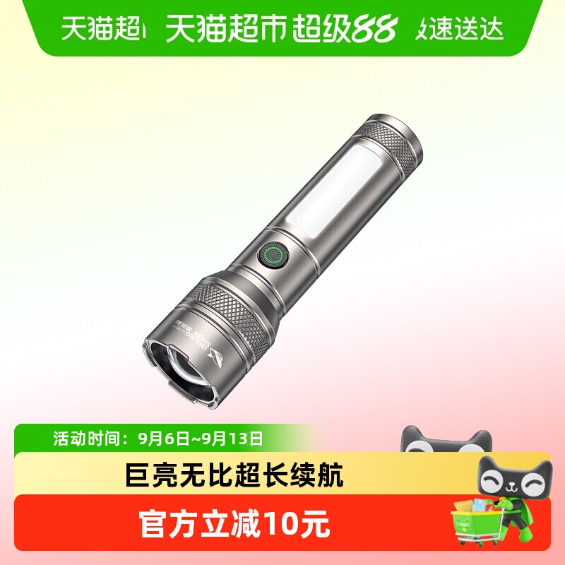 微笑鲨强光手电筒伸缩调焦多模式图片