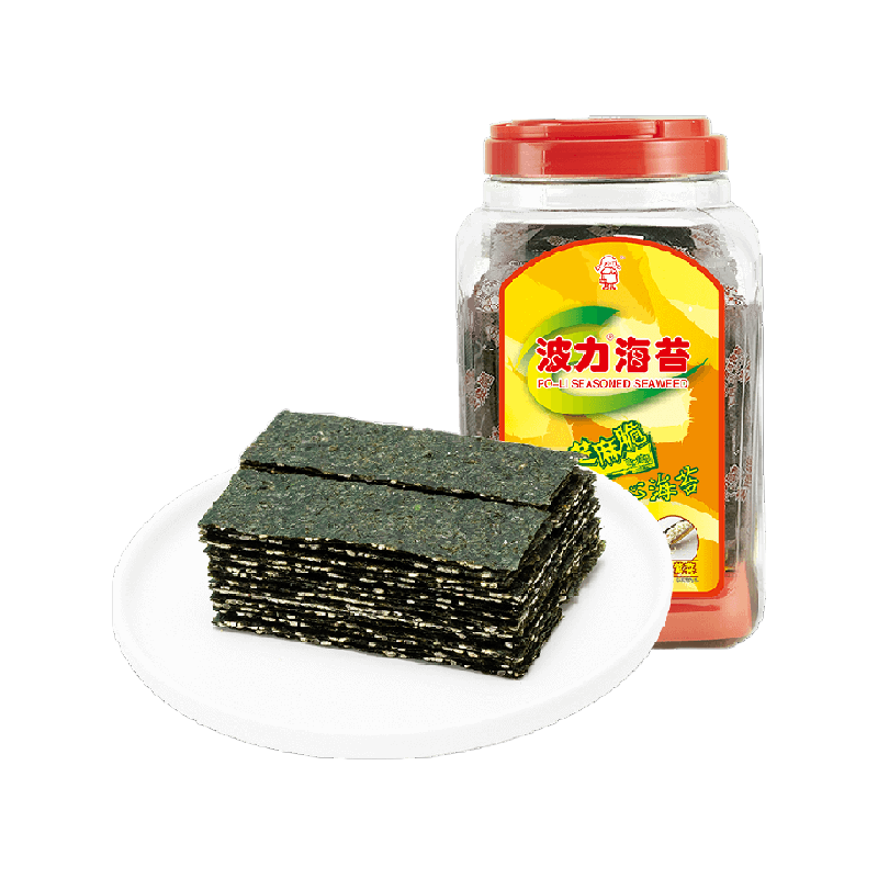 波力芝麻夹心海苔120g*1罐罐装夹心脆即食儿童零食海苔大礼包