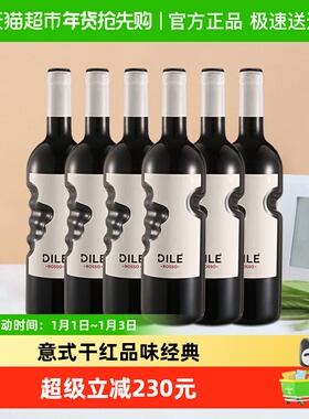 意大利DILE天使之手巴贝拉&赤霞珠干红葡萄酒750ml*6原瓶进口