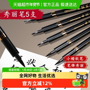 宅小仙秀丽笔大楷中楷小楷美术勾线签字笔自带笔锋书法学习专用笔