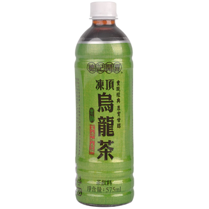 中国台湾德记开喜冻顶乌龙茶无糖饮料0糖0脂0卡575ml/瓶纯茶运动