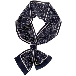 黑白条纹小丝巾女细窄长条韩版百搭西装衬衫春秋薄款装饰领巾发带