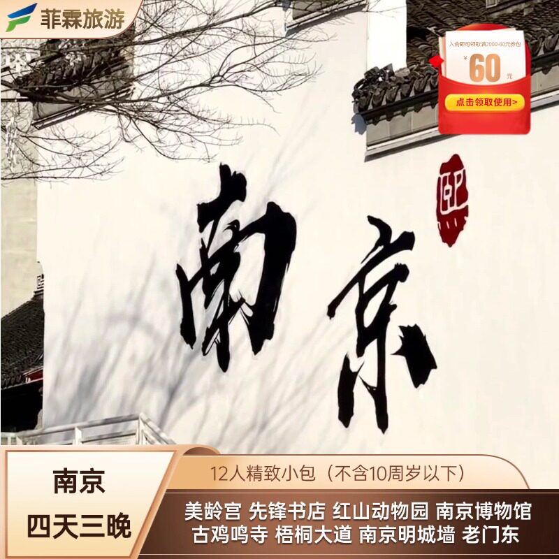 南京12人小团牛首山 美龄宫 先锋书店 红山动物园 南京博物馆