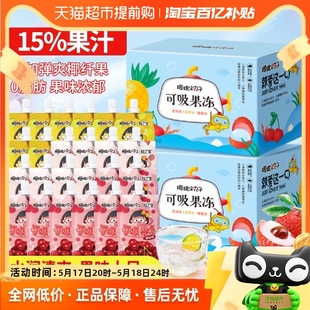 12袋 樱桃小丸子果汁吸吸可吸果冻90g 2盒 共24袋 儿童休闲零食