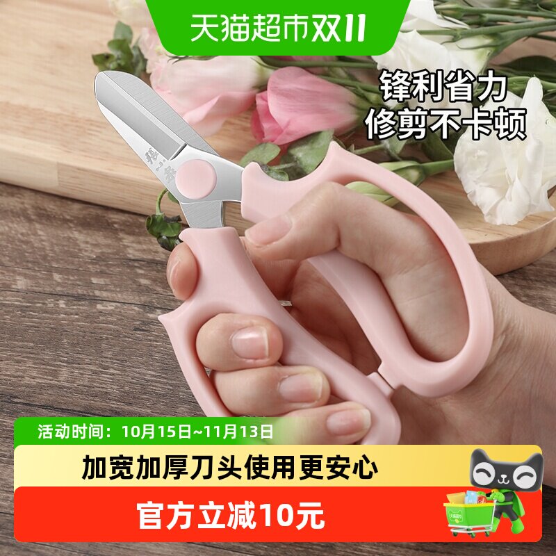 张小泉园艺花艺剪刀宽头家用花剪鲜花花道剪花枝树枝修花修枝工具